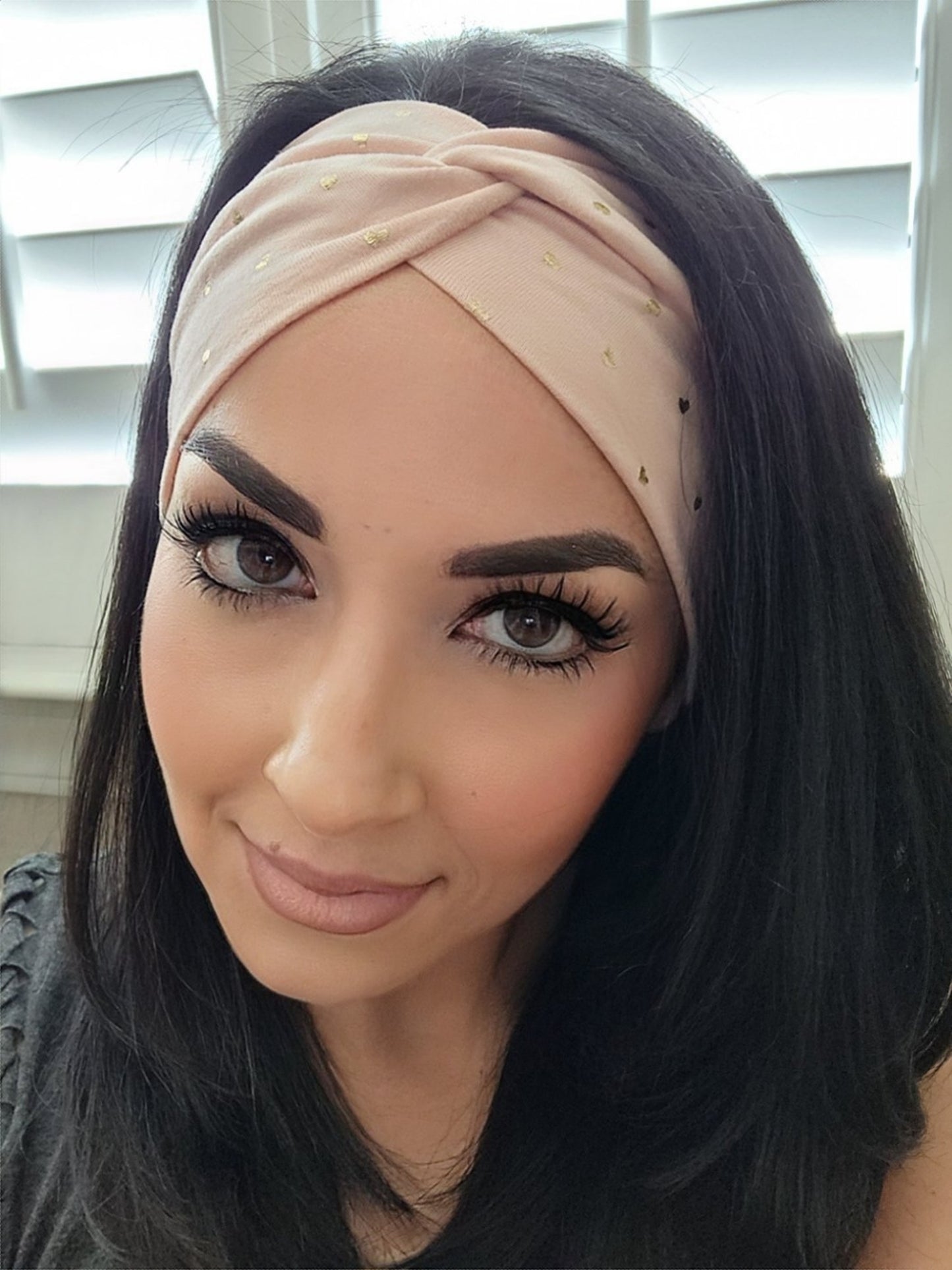 Metallic Gold Hearts twisted headband