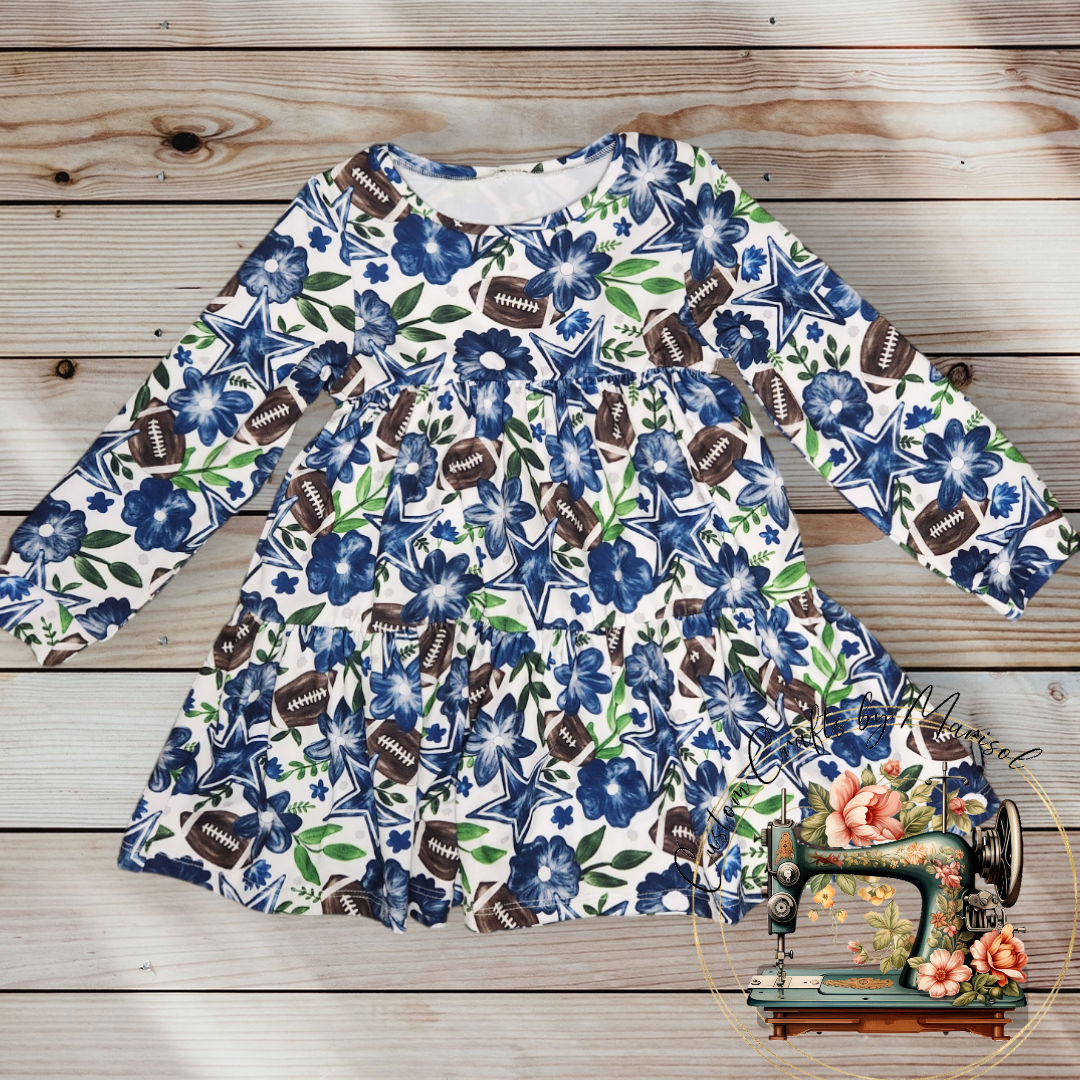 2T Football Team Floral Delilah dress