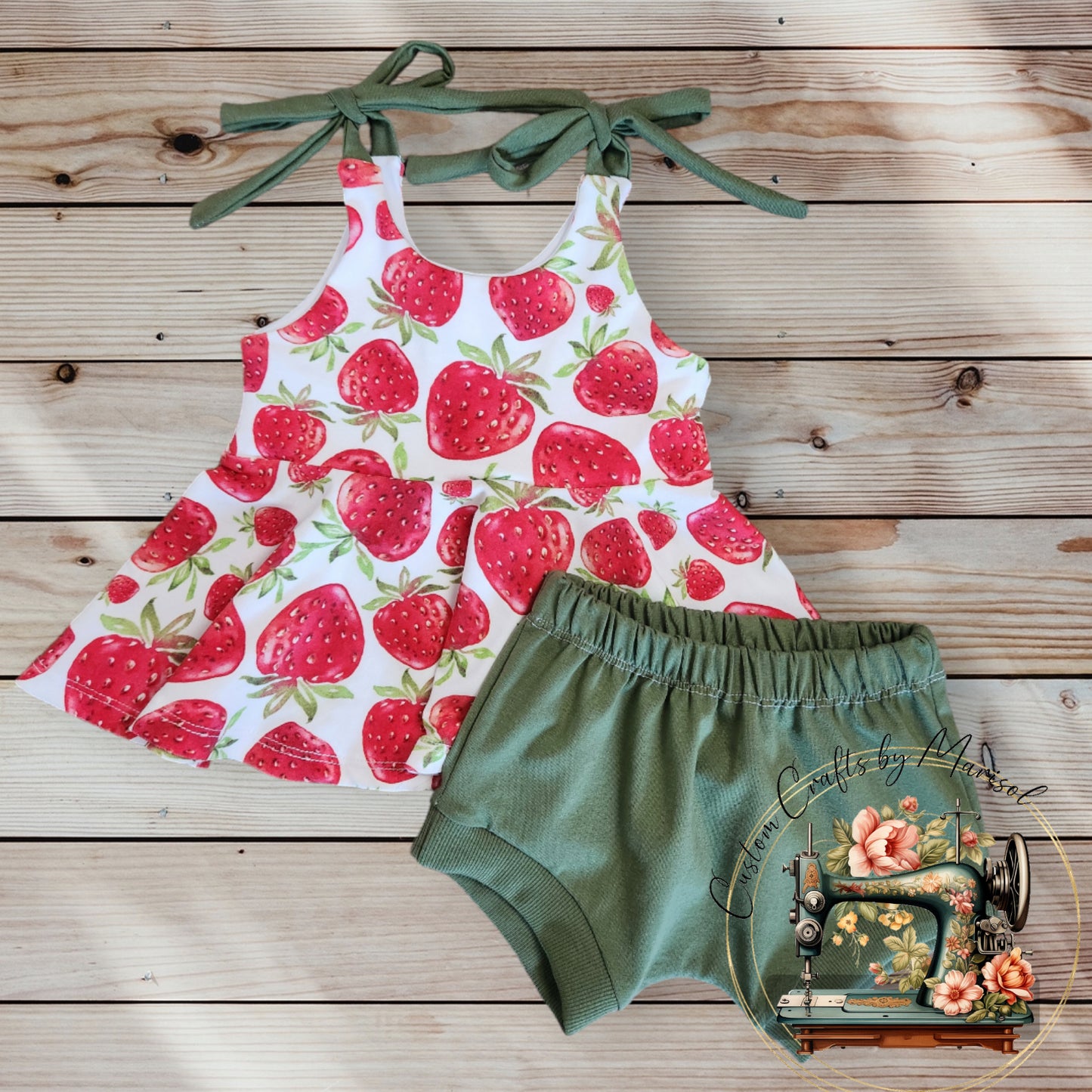 Size 18-24 months organic bamboo cotton spandex Peplum top and Shorties