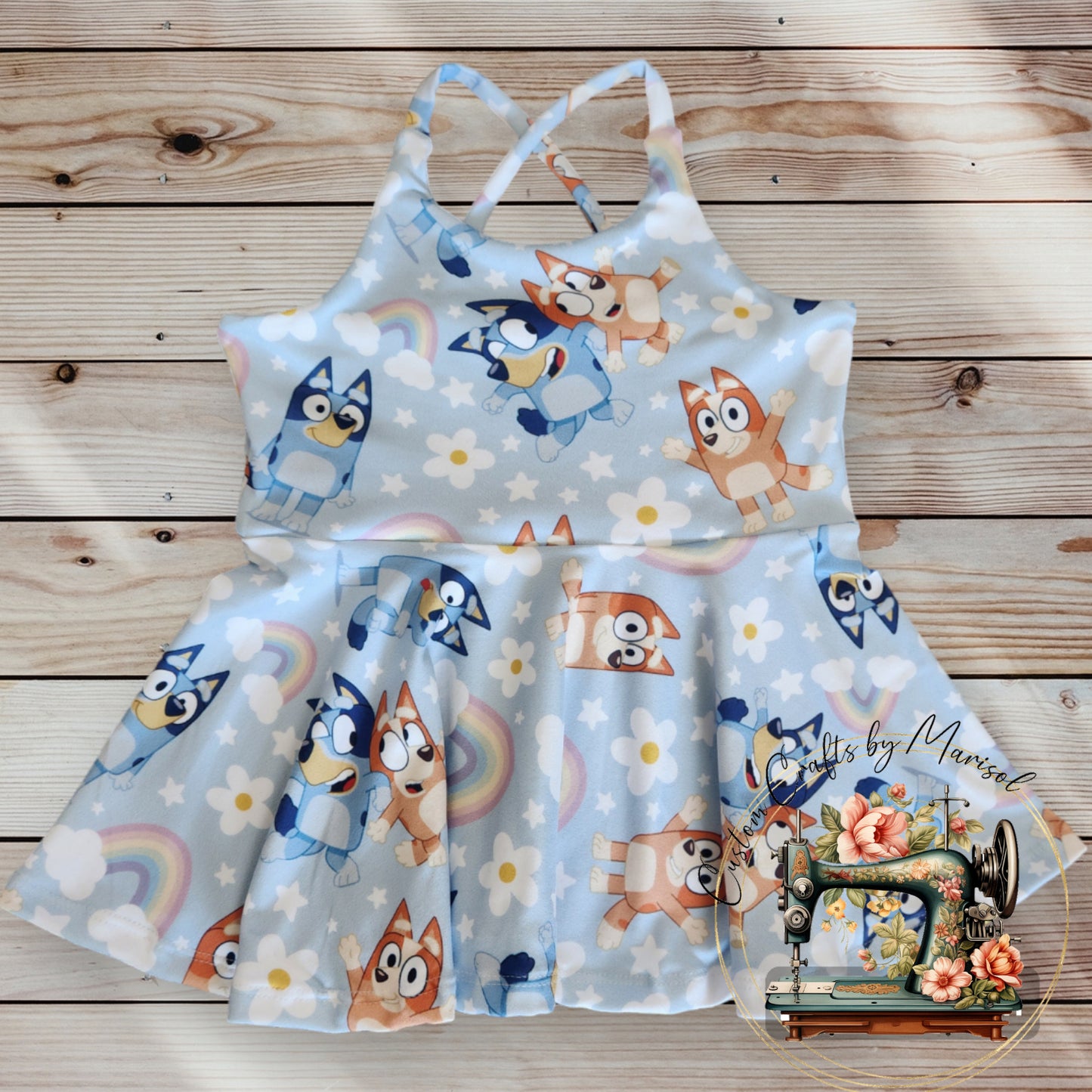 4T Blue Dog crossback peplum top