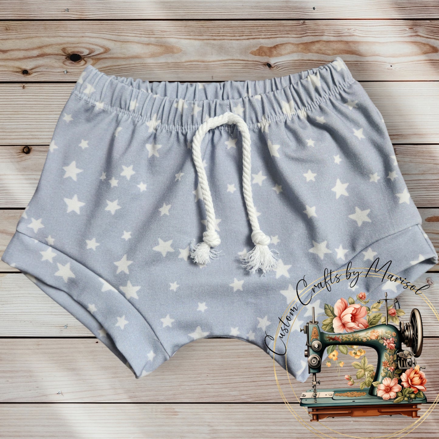Size 2T White Stars on Blue Shorties
