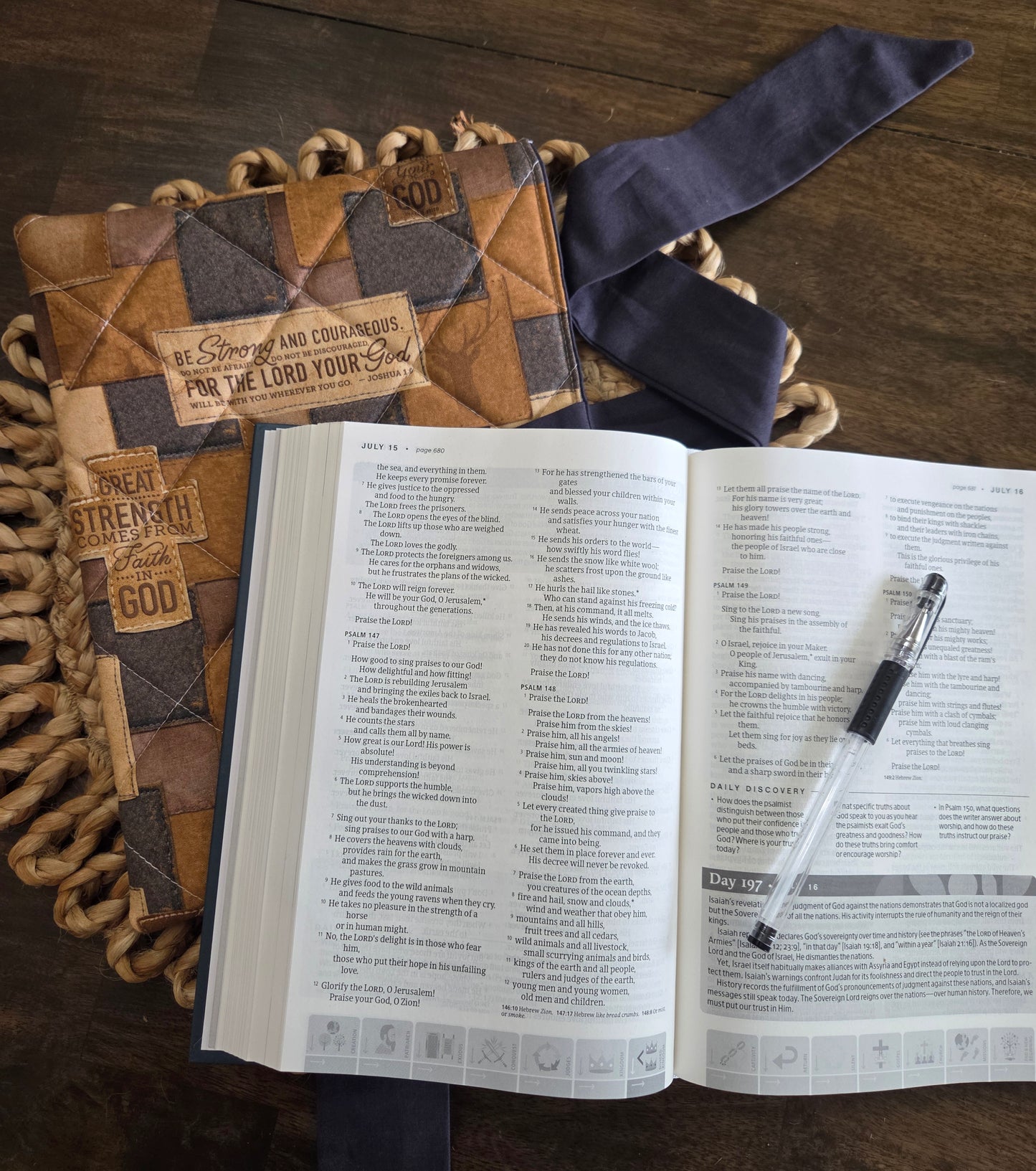 Neutral Tone Patchwork Bible Sleeve