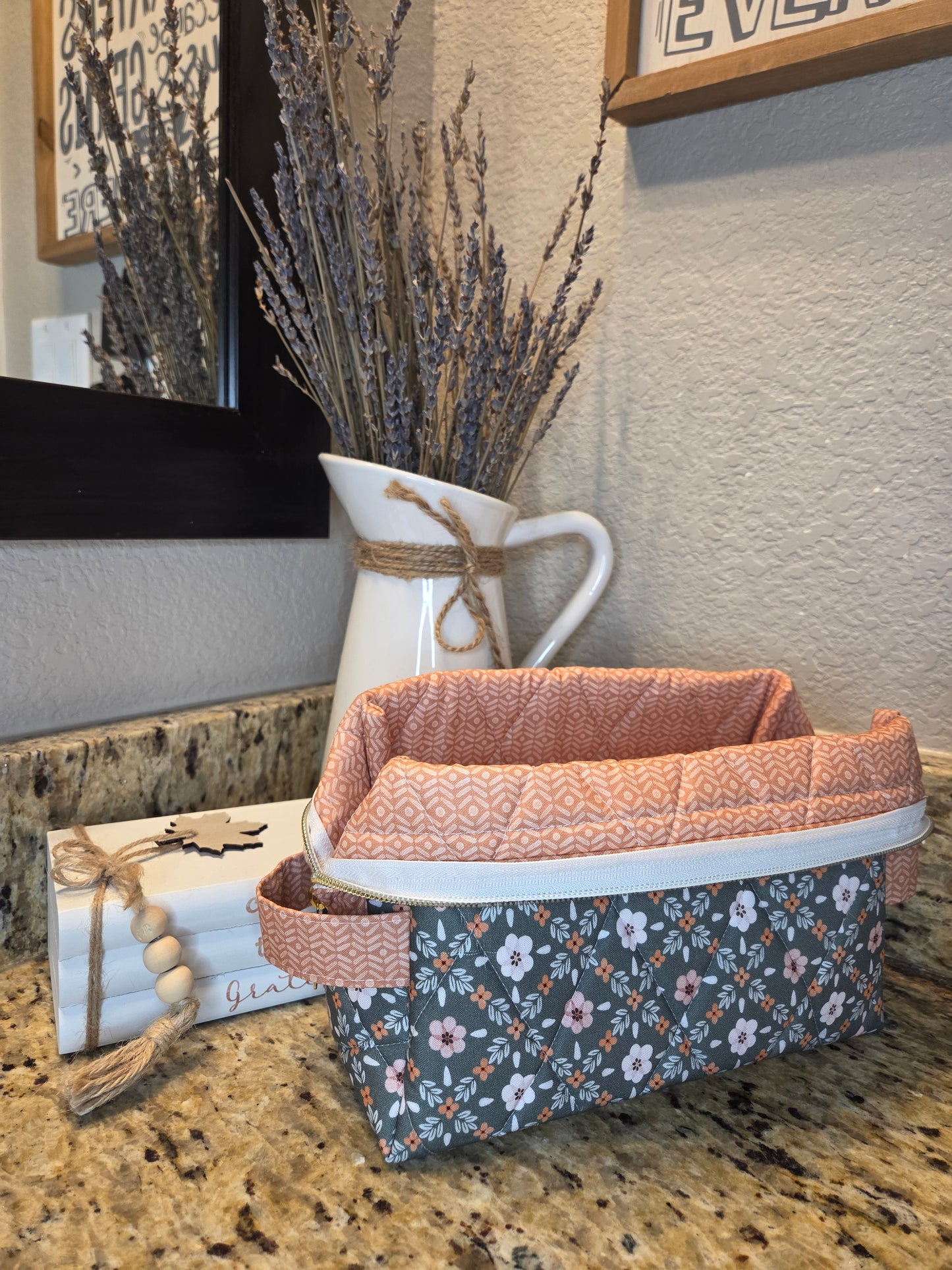 Quilted Boxy Cosmetic Pouch Various Fabric Options