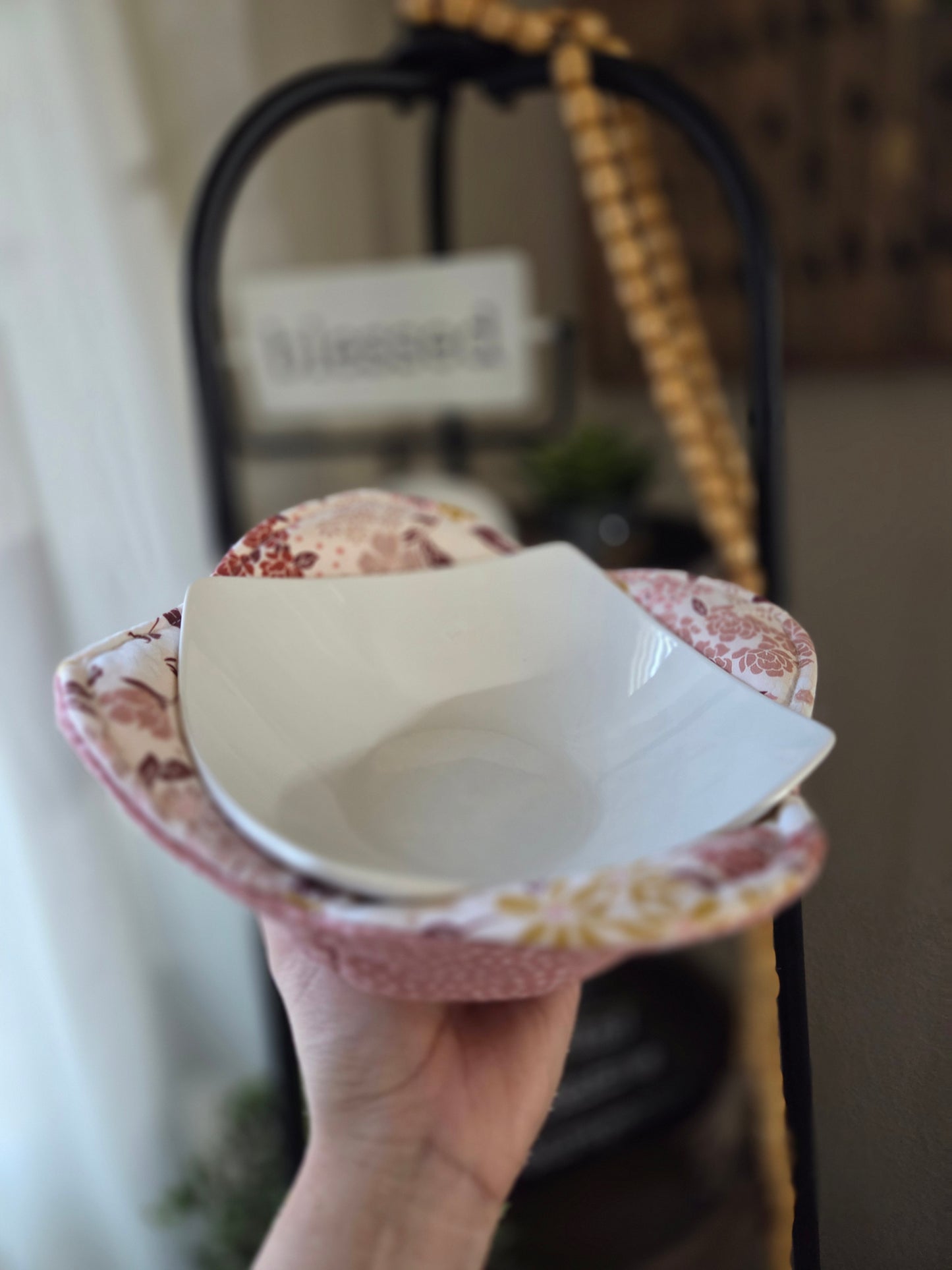 Pink Floral Bowl Cozy