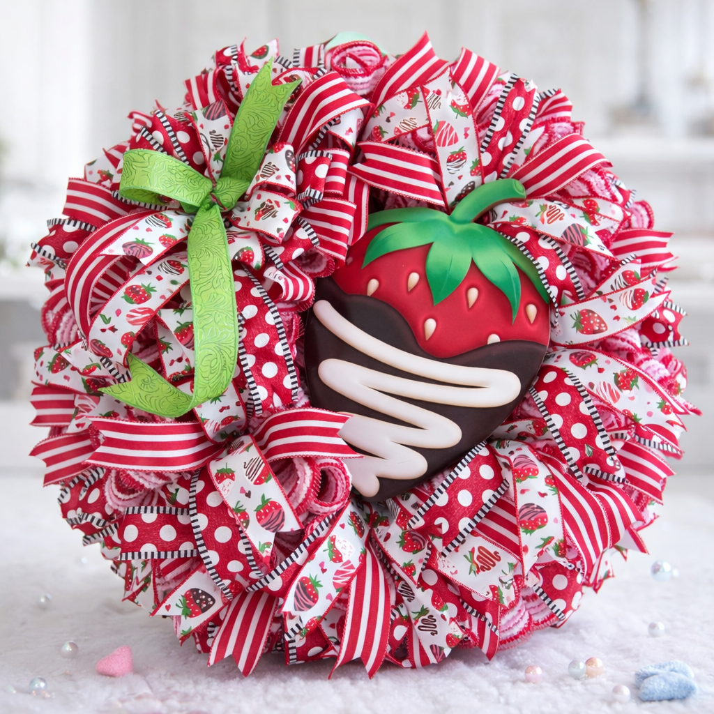 Chocolate Dipped Strawberry Wreath
