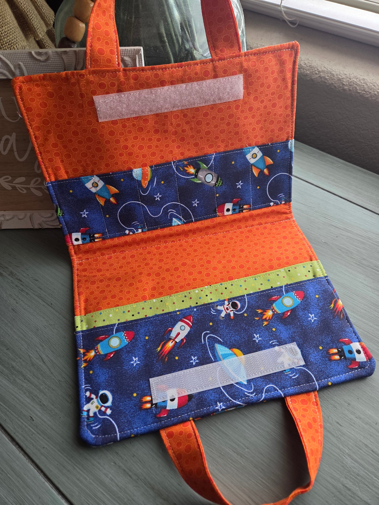 Travel Drawing Case, Art Folio, Crayon Carrier, Kids Activity Bag, Car Coloring Case with Handles