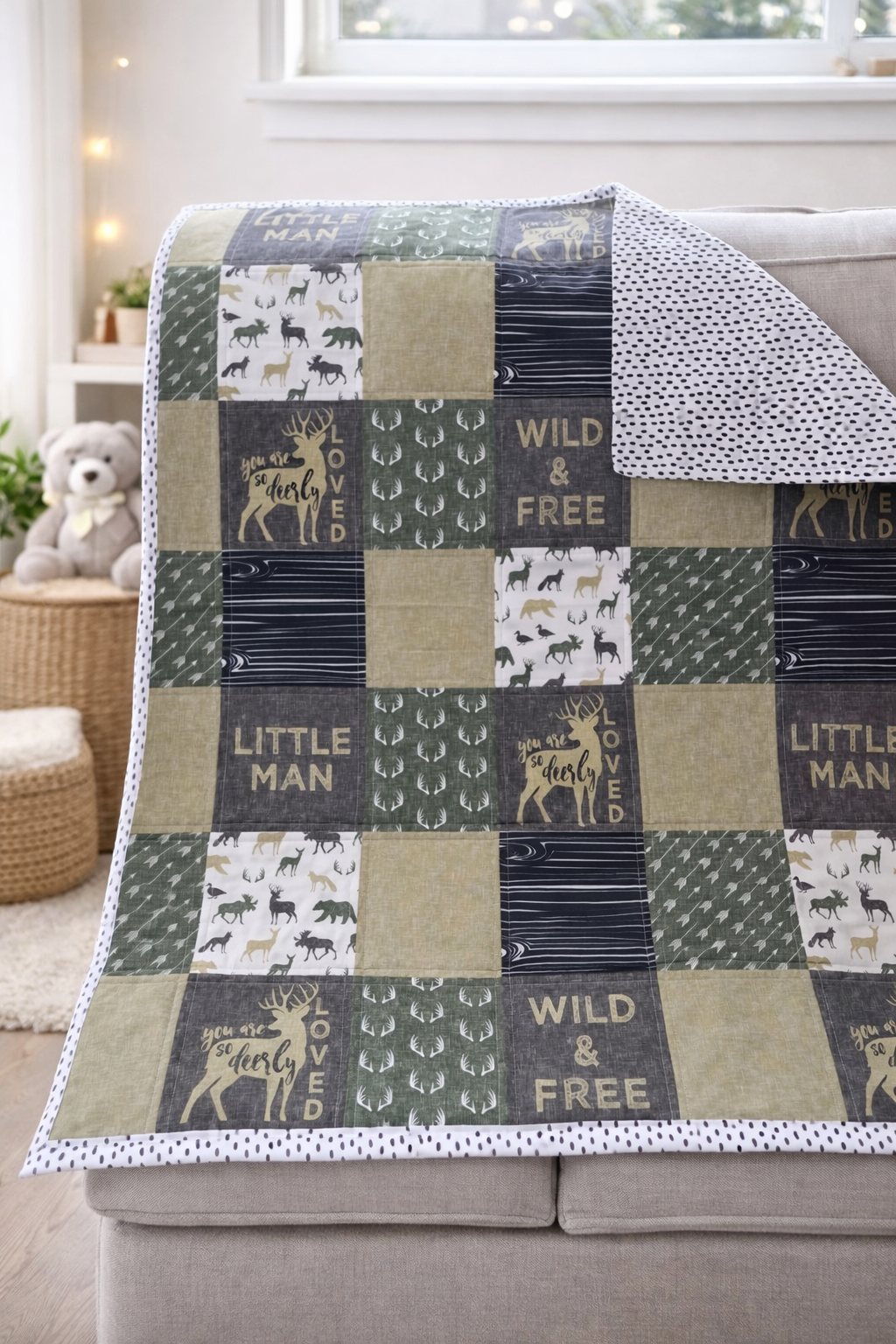 Handmade Baby Quilt-Outdoorsy Woodland