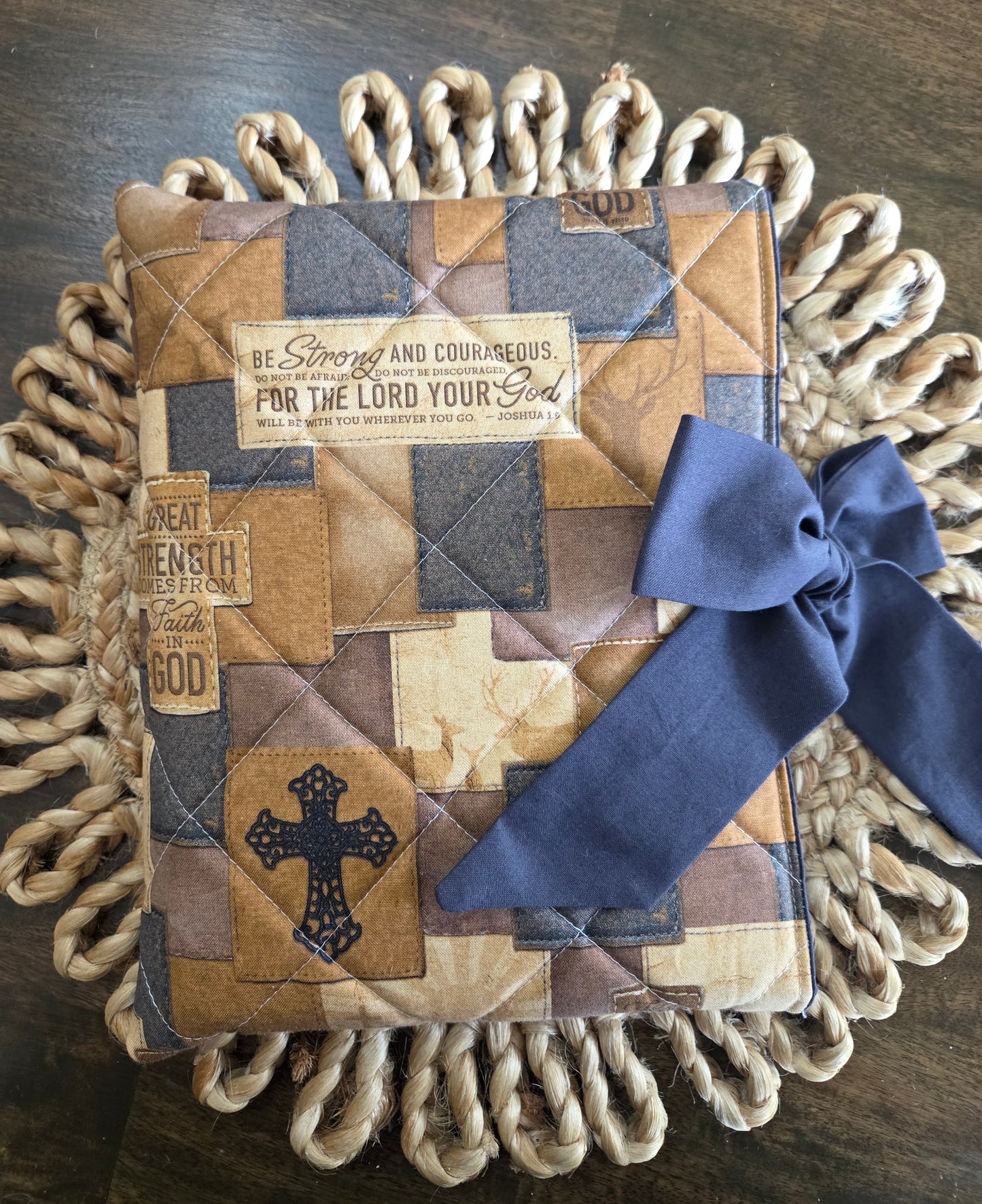 Neutral Tone Patchwork Bible Sleeve