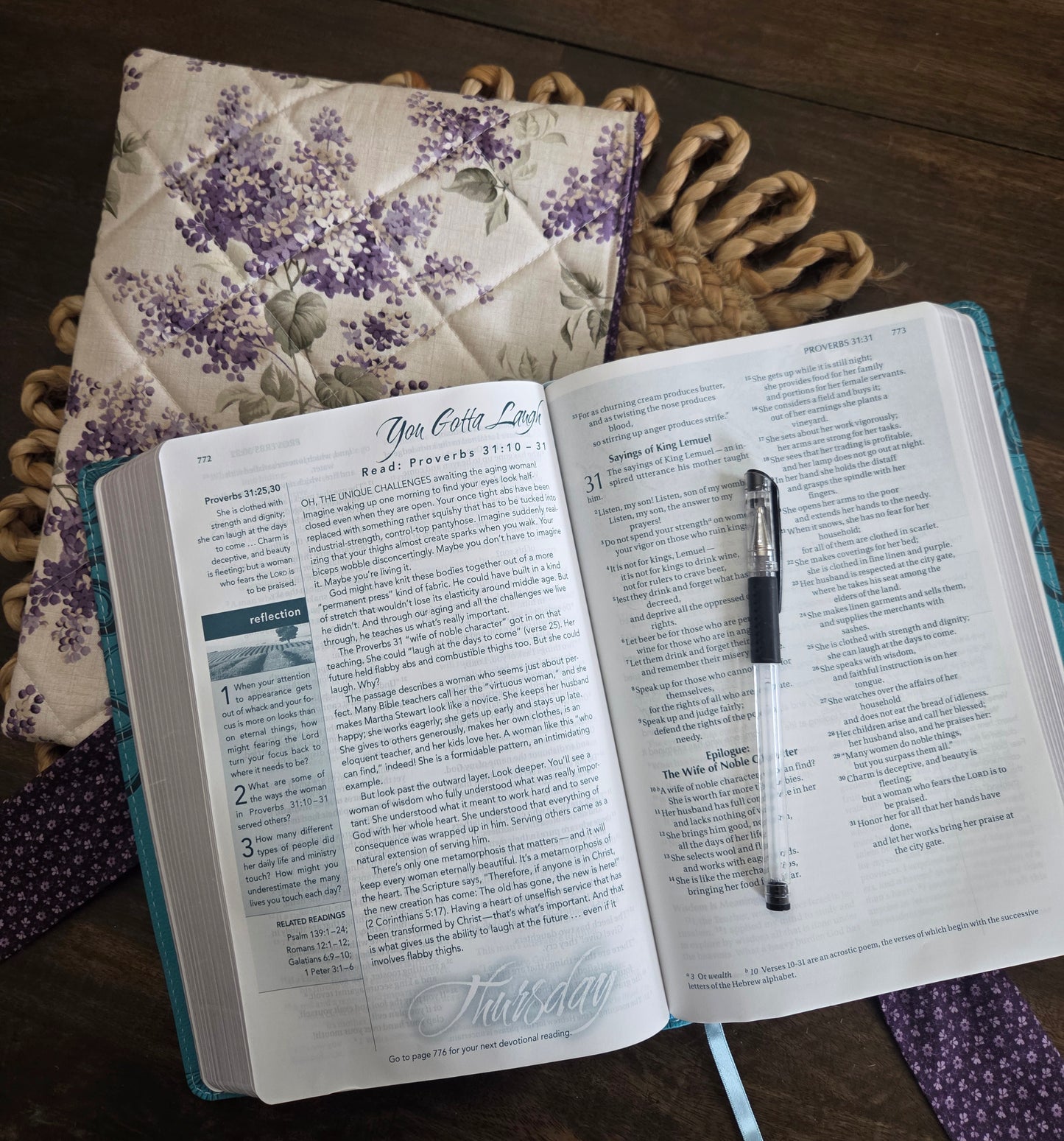 Lavender and Lace Quilted Bible Sleeve
