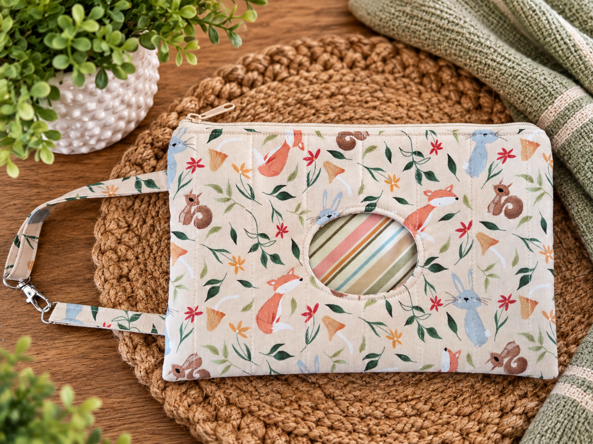 Diaper and Wipe Clutch in Woodland print