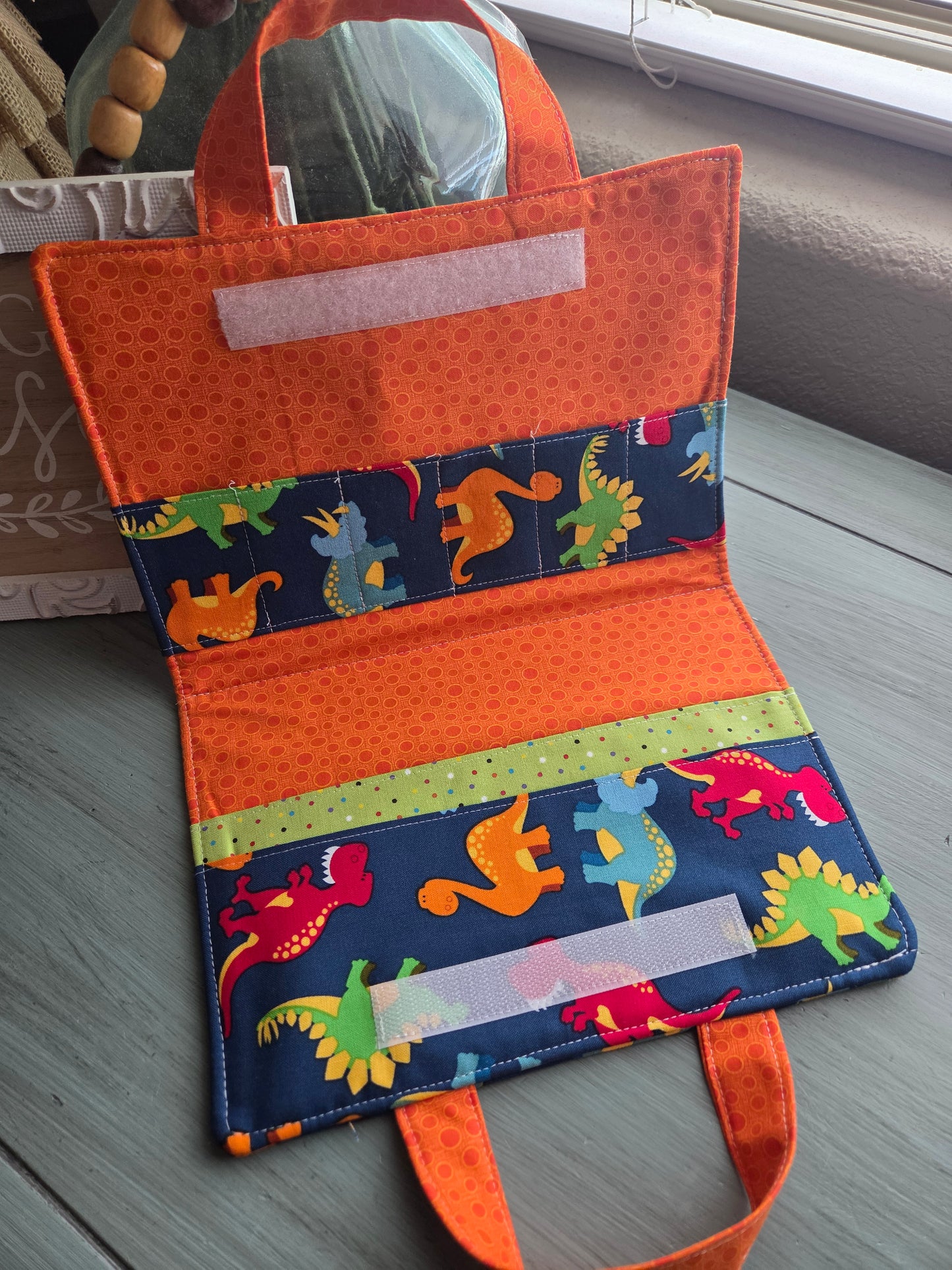Travel Drawing Case, Art Folio, Crayon Carrier, Kids Activity Bag, Car Coloring Case with Handles