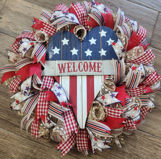 Patriotic "Welcome" wreath