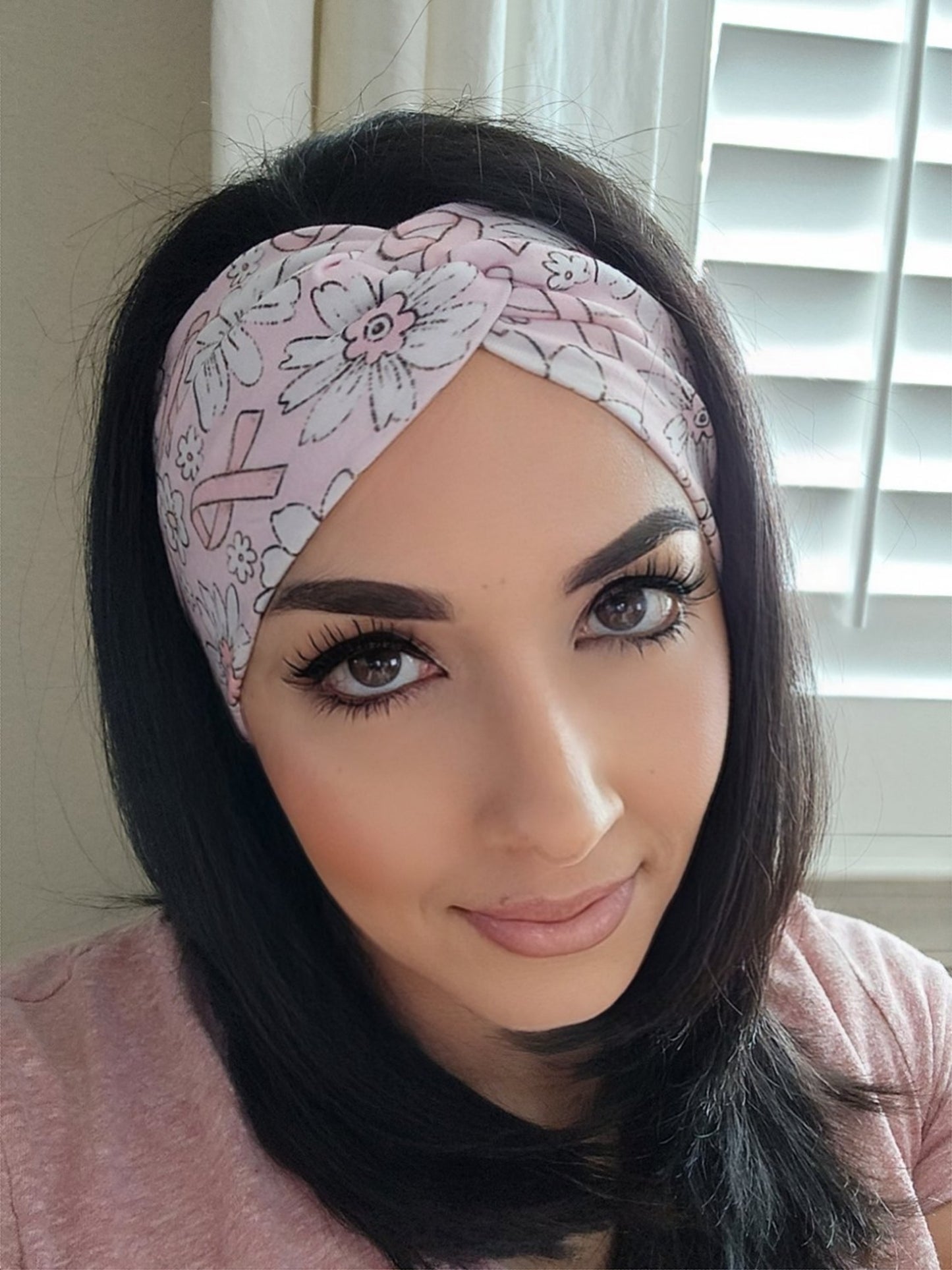 Breast Cancer Awareness Twist Headbands RIBBON and DAISIES