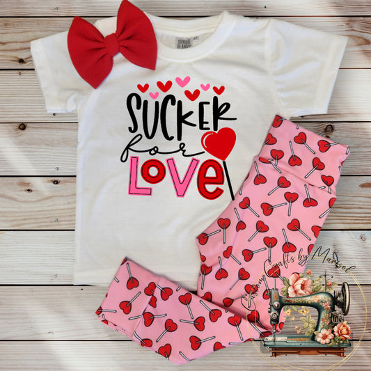 Sucker for Love lollies leggings and tee set, 2T