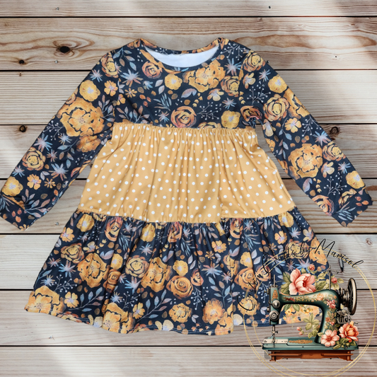 2T Floral and polka dot tiered Delilah dress