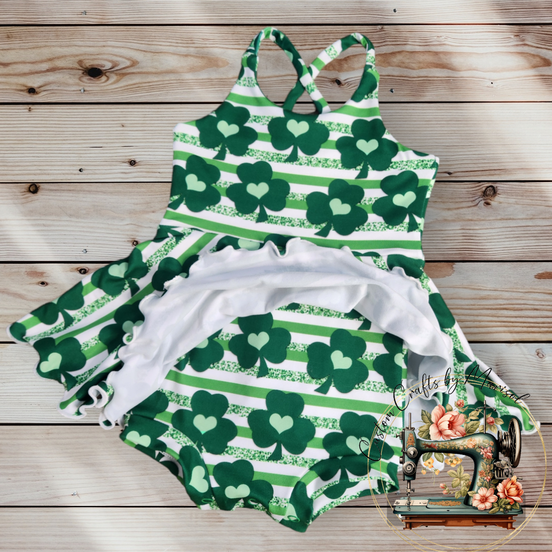 Shamrock Crossback Skirted Bodysuit