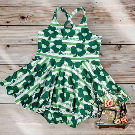 Shamrock Crossback Skirted Bodysuit