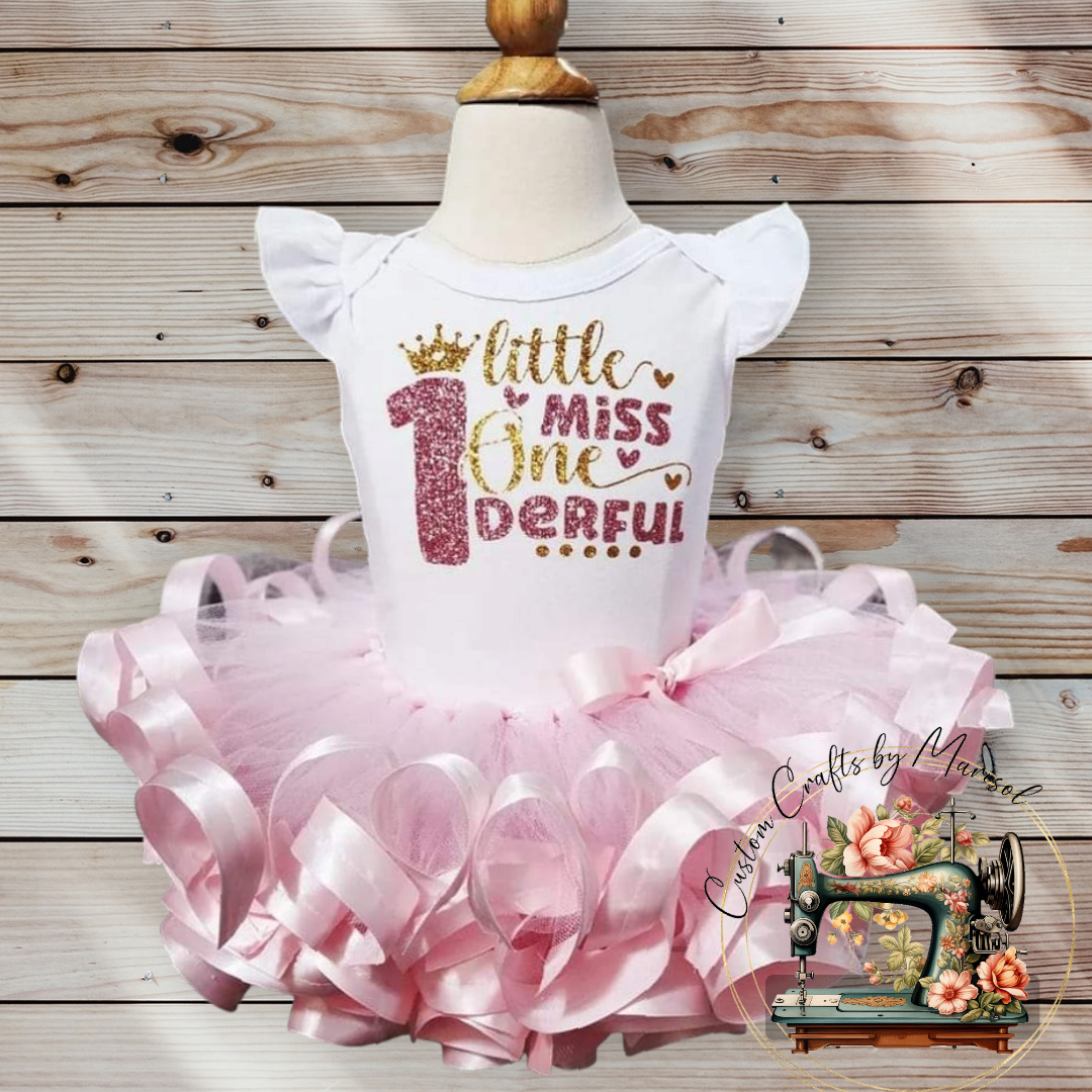 First birthday tutu and bodysuit Little Miss One-Derful