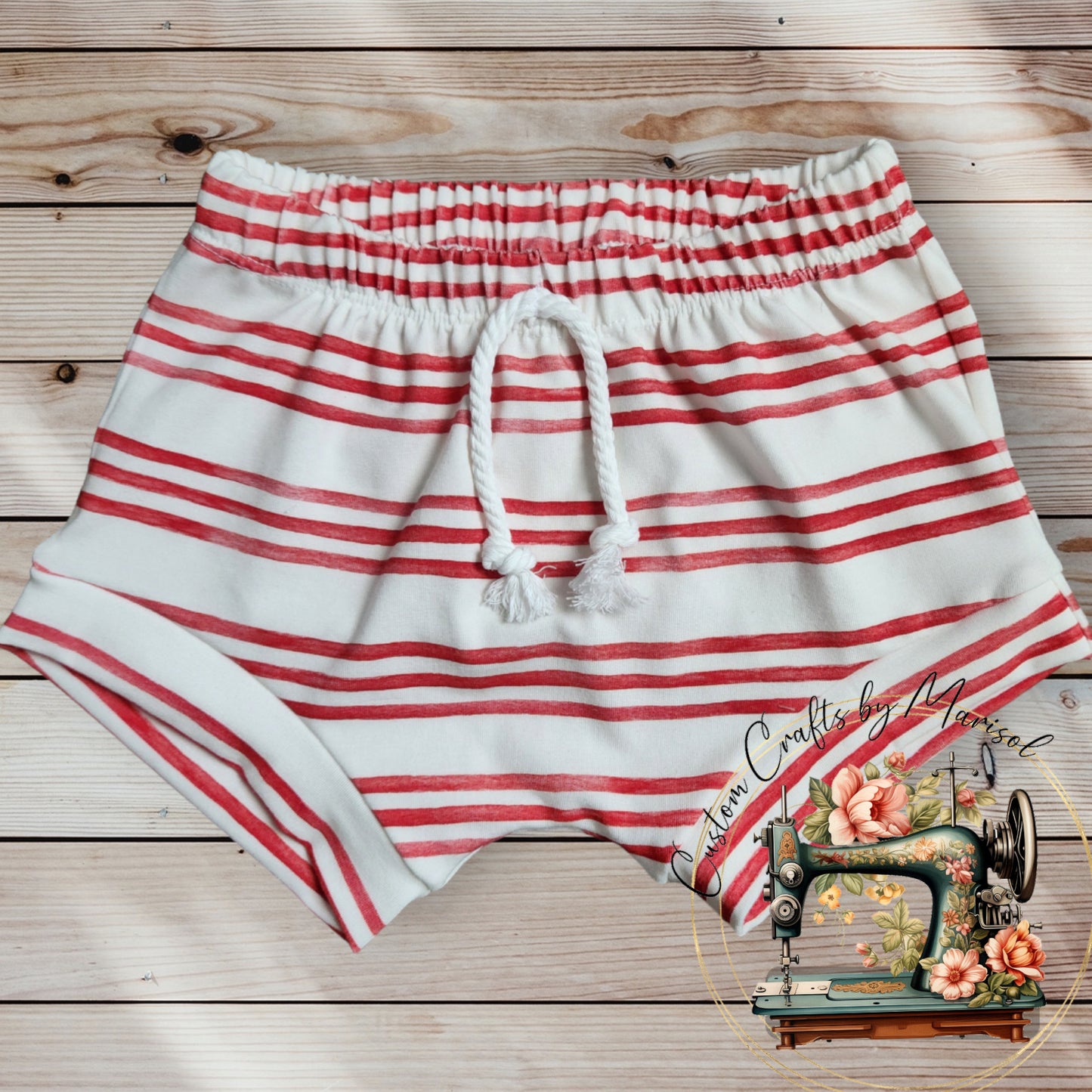 Size 2T Red Striped Shorties