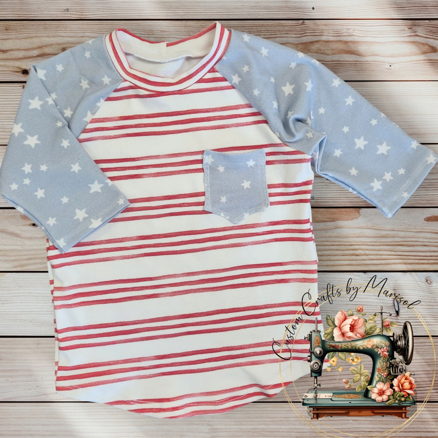 Size 2T Stars and Stripes Sandlot Tee