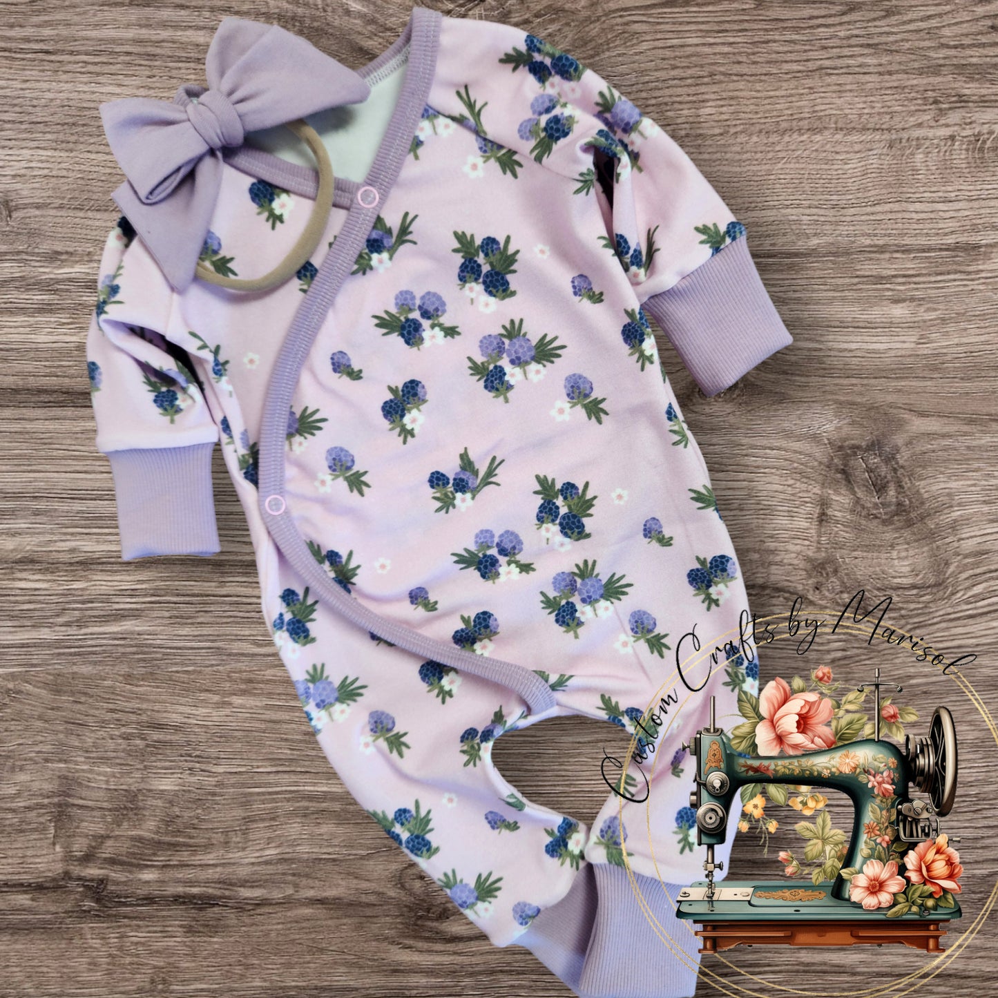 0-3 Months Baby East Romper and Bow Headband