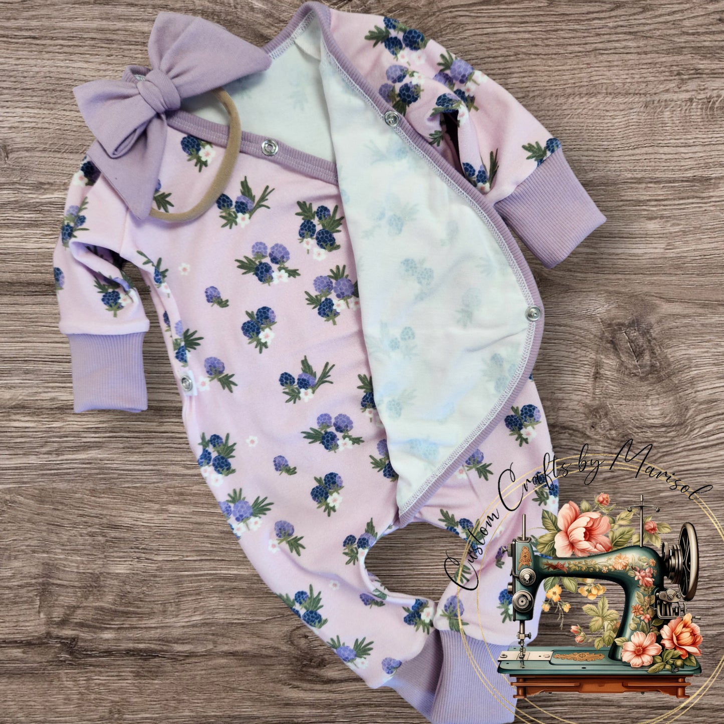 0-3 Months Baby East Romper and Bow Headband