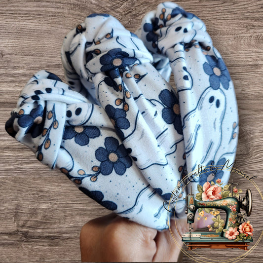 Groovy Ghosts Top Knot Headband