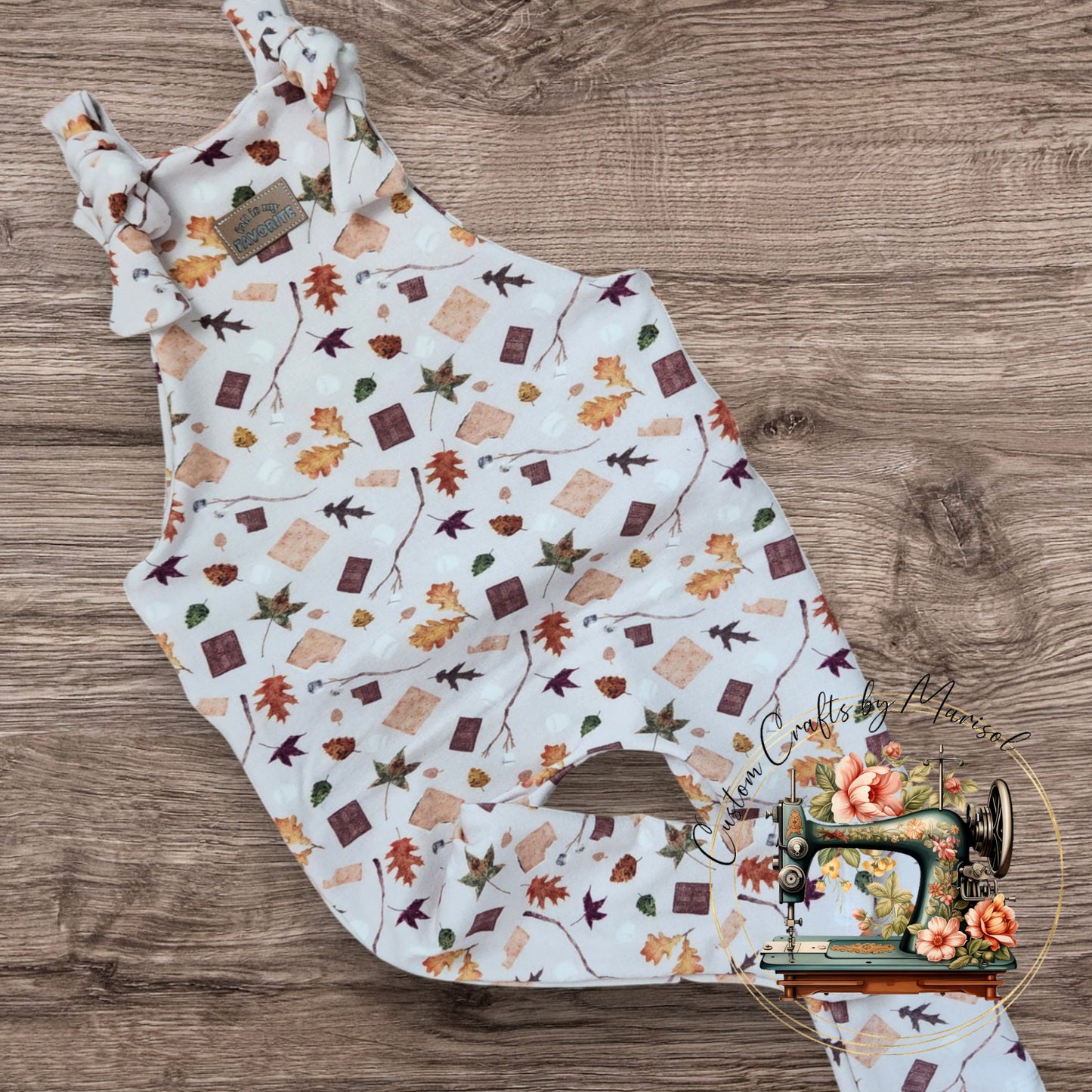 S'more Fall Knotted Overalls 2T