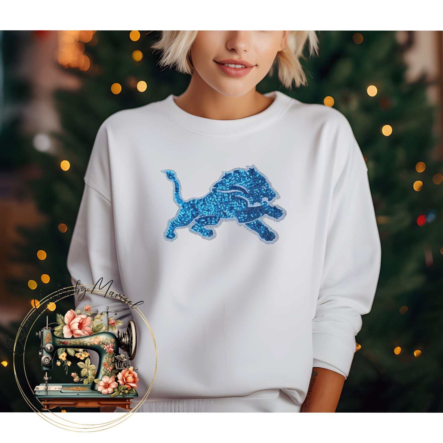 Lions Sequin Patch Crewneck Sweatshirt Various Colors