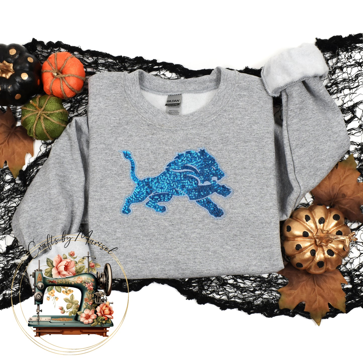 Lions Sequin Patch Crewneck Sweatshirt Various Colors