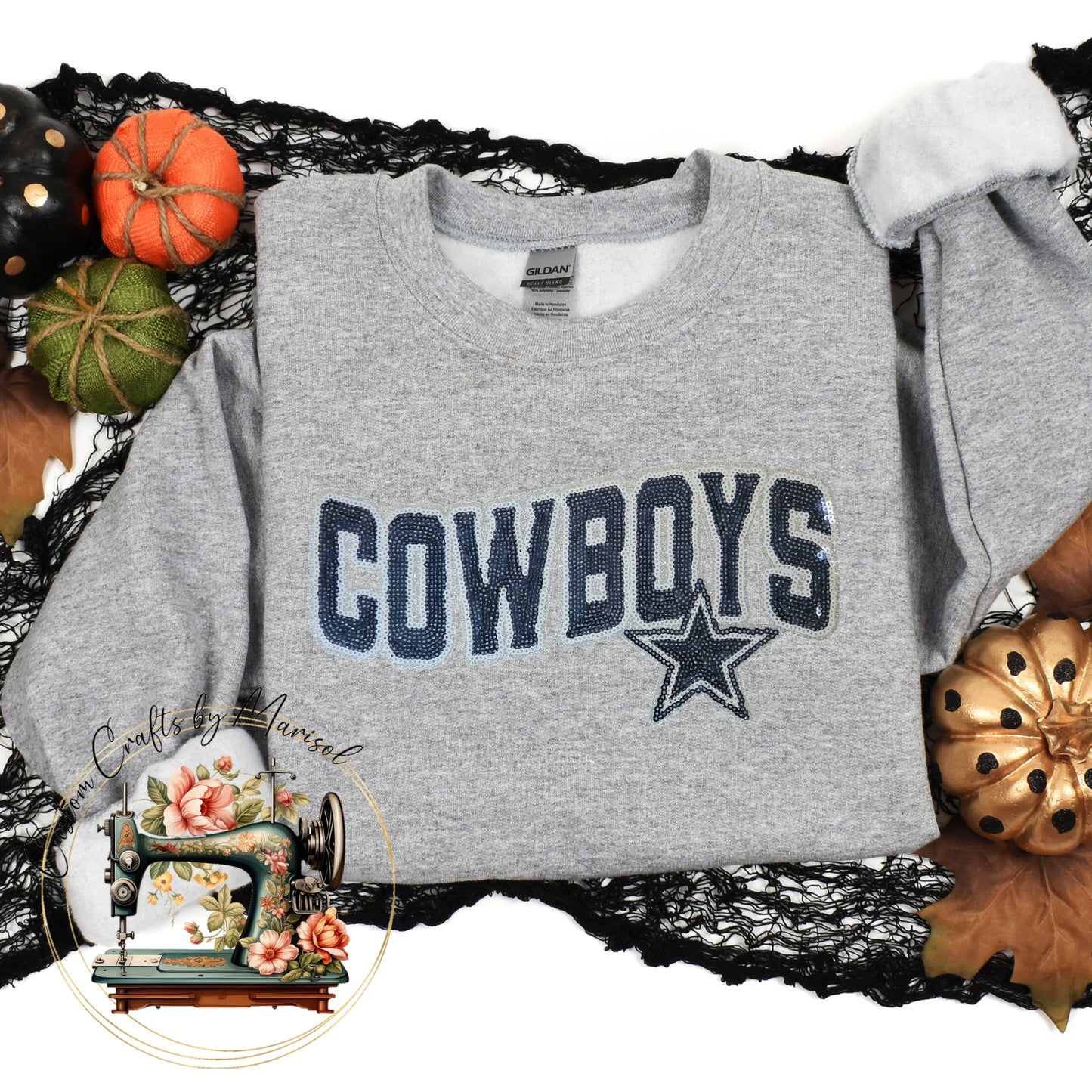 Cowboys Sequin Patch Crewneck Sweatshirt Various Colors