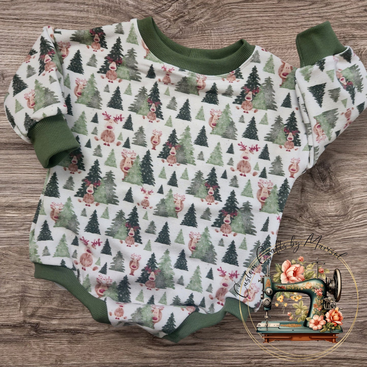 6-9M Cozy Cute Deers Sweater Romper