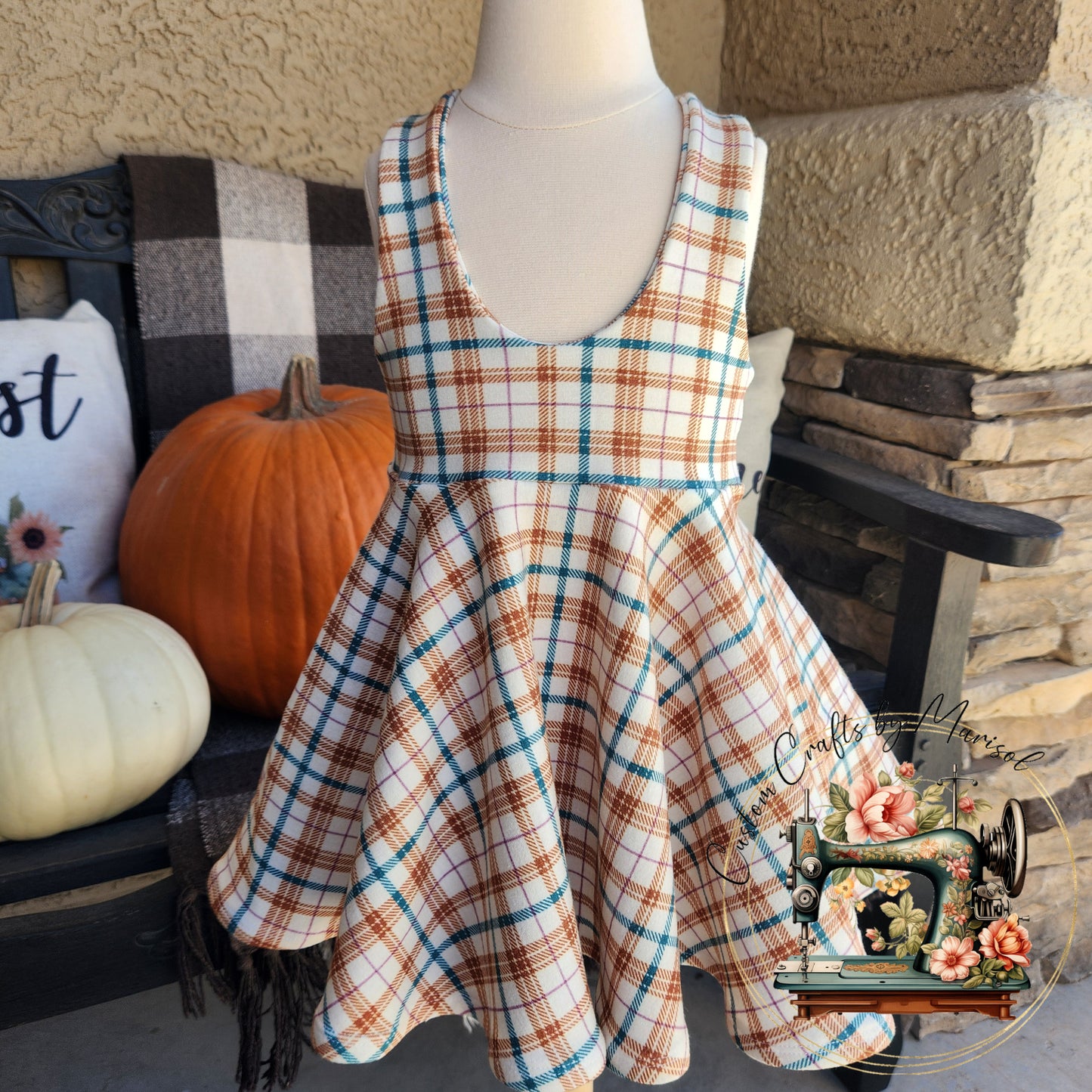 2T Fall Plaid Indy Pinafore Dress