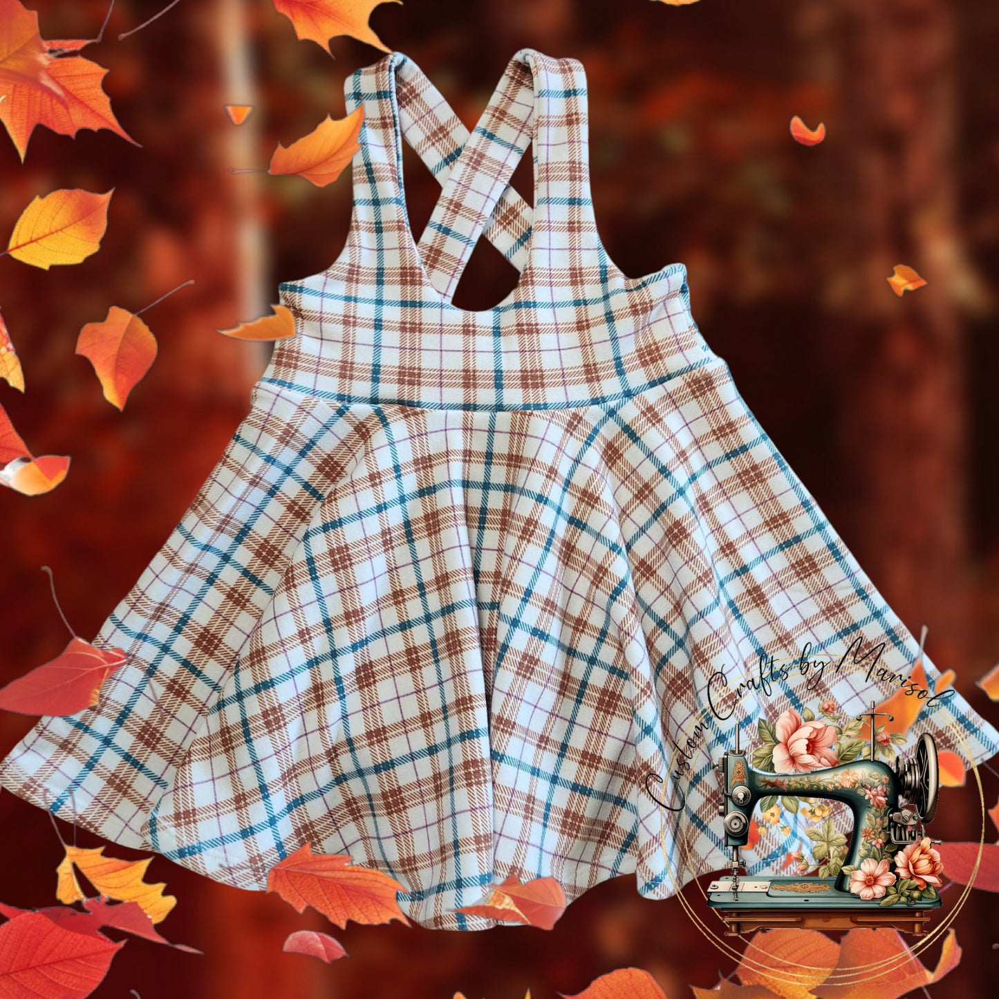 2T Fall Plaid Indy Pinafore Dress