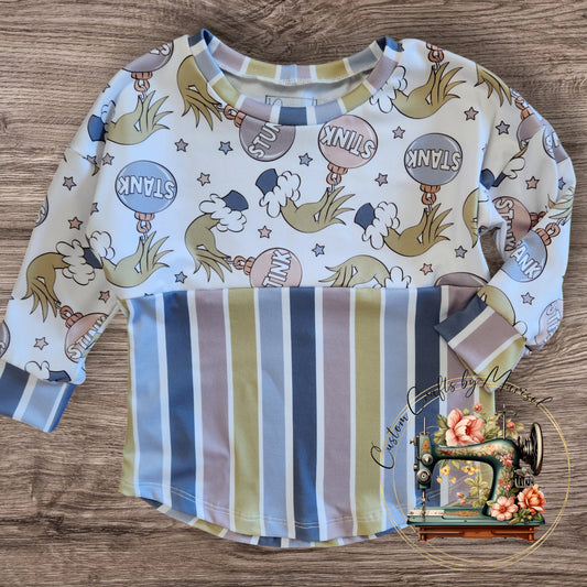 Stink, Stank,Stunk, Curved Hem Tee