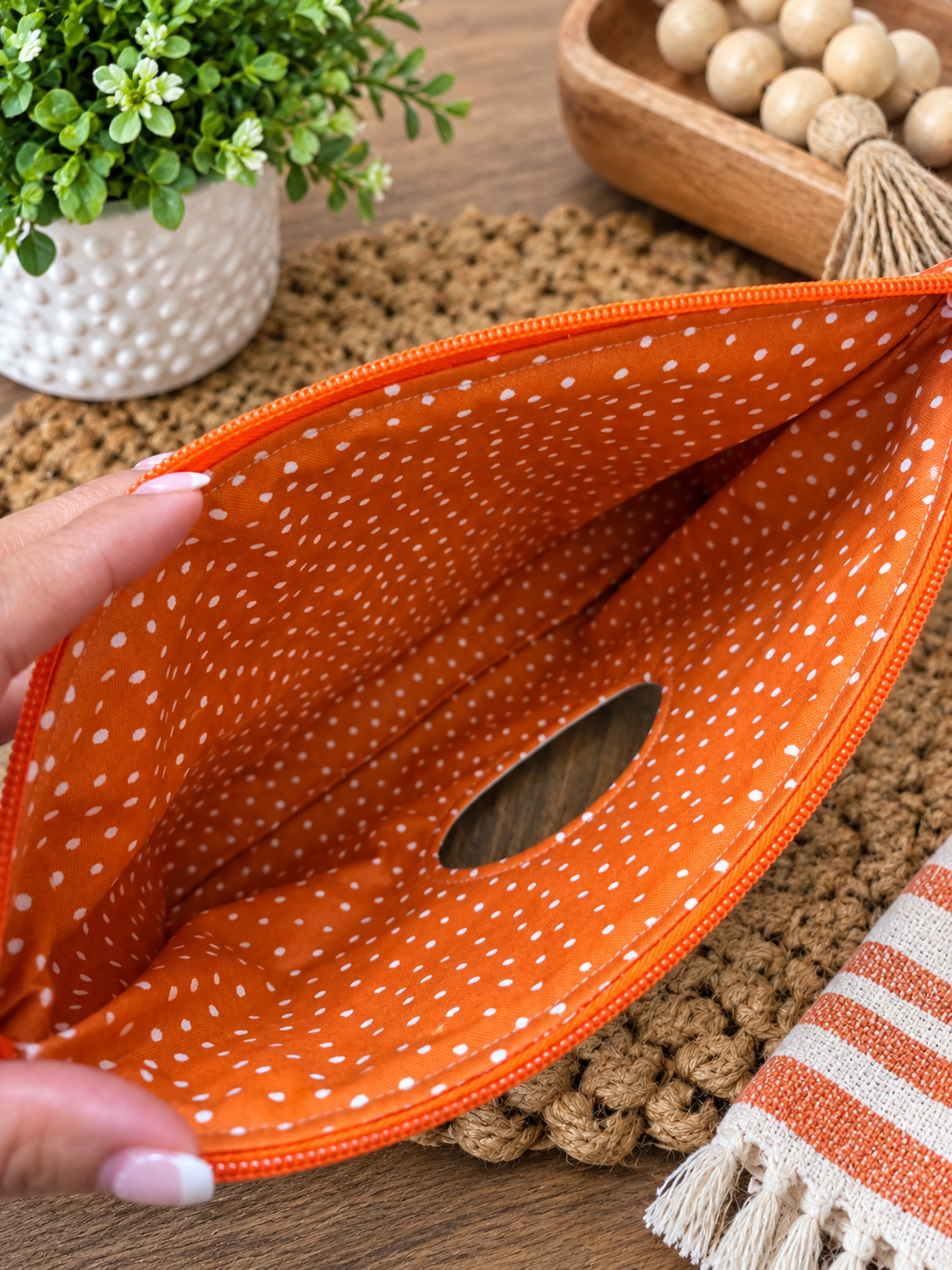 Diaper and Wipe Clutch Green Gingham Ducks