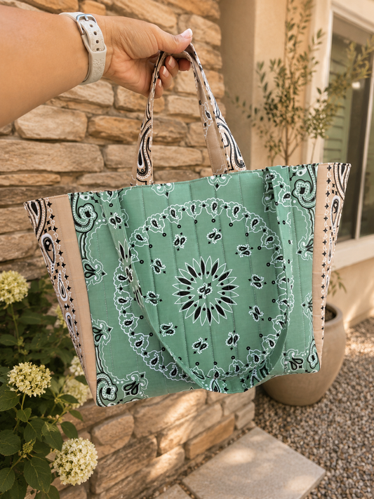 Quilted Bandana Tote Bag