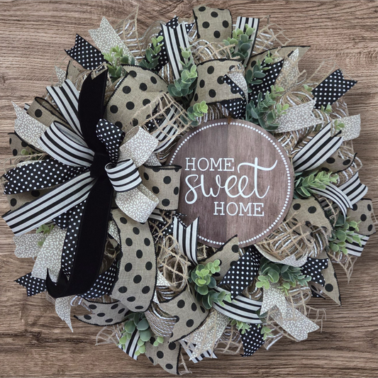 Home Sweet Home Farmhouse Wreath