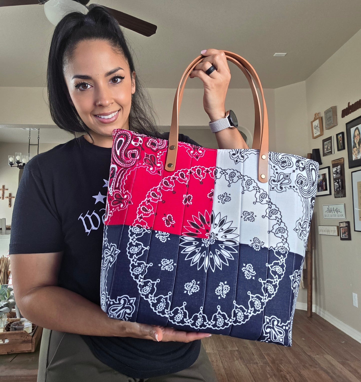 Red, White and Blue Bandana Tote