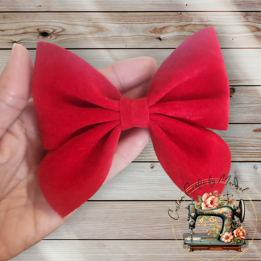 Velvet Sailor Bow On Clip or Nylon