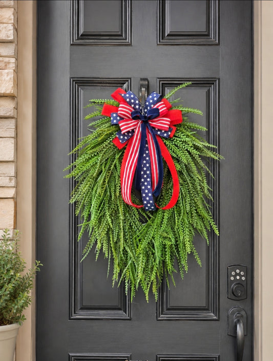 Patriotic Bead Grass Wreath