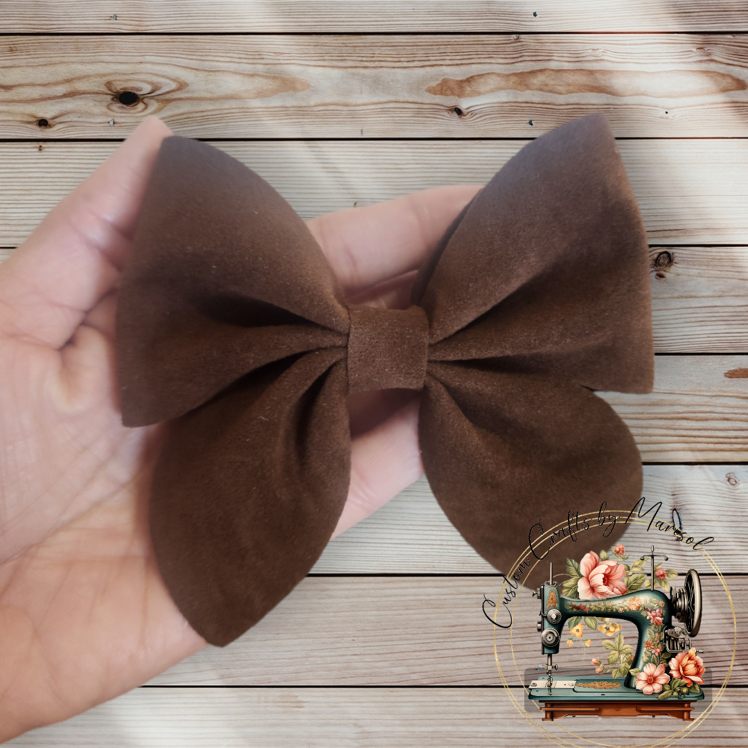 Velvet Sailor Bow On Clip or Nylon