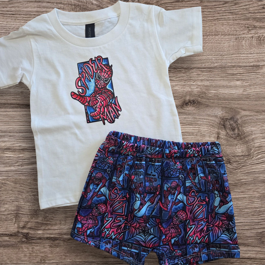 Spiderman tee and shorts set 3T