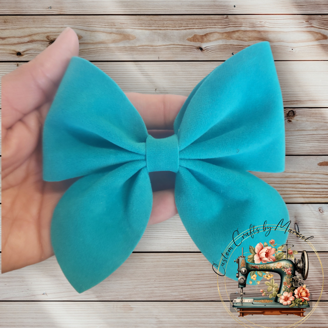 Velvet Sailor Bow On Clip or Nylon