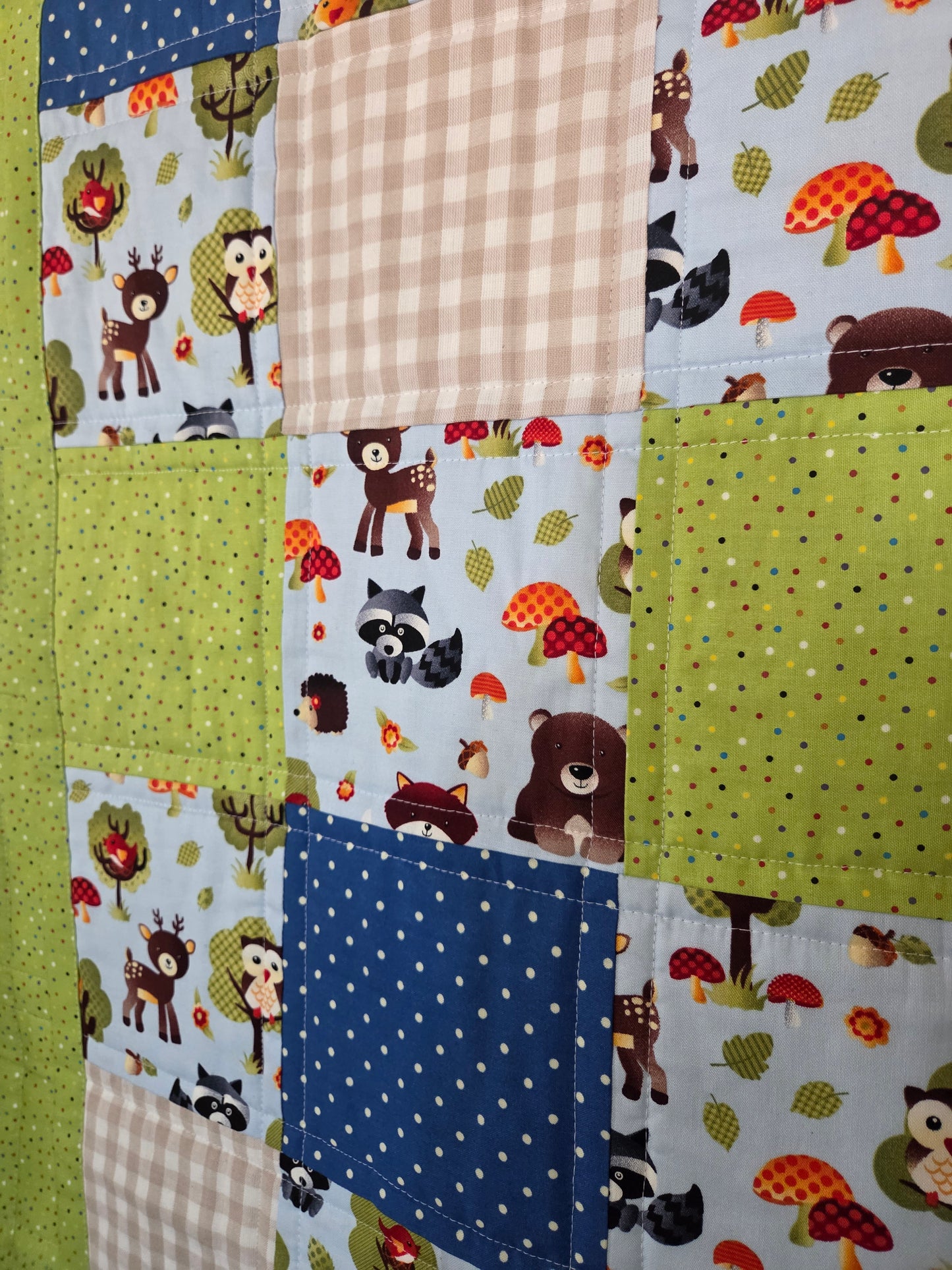 Forest Friends Patchwork Baby/Toddler Quilt