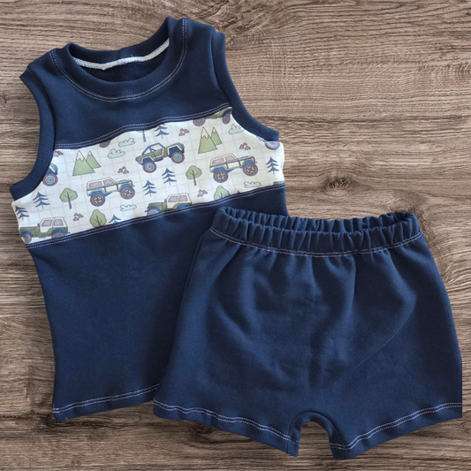 Monster Trucks tank and shorts 3T