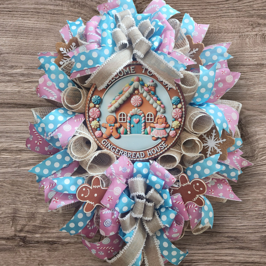 Pink Gingerbread Theme Wreath