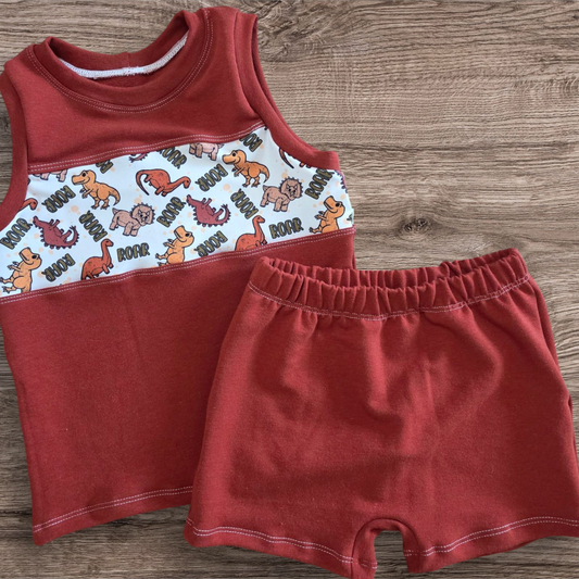 Roar Dinosaurs tank and shorts set 3T