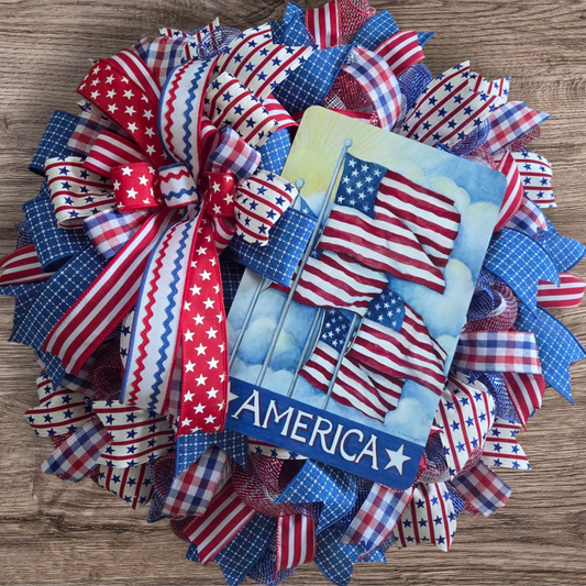Patriotic America Wreath