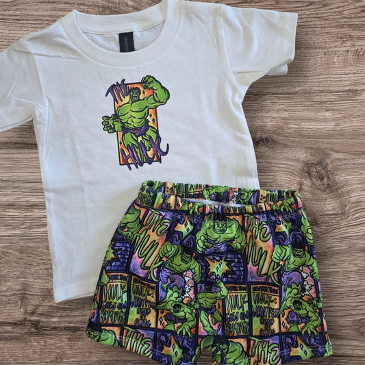 Hulk tee and shorts set 3T